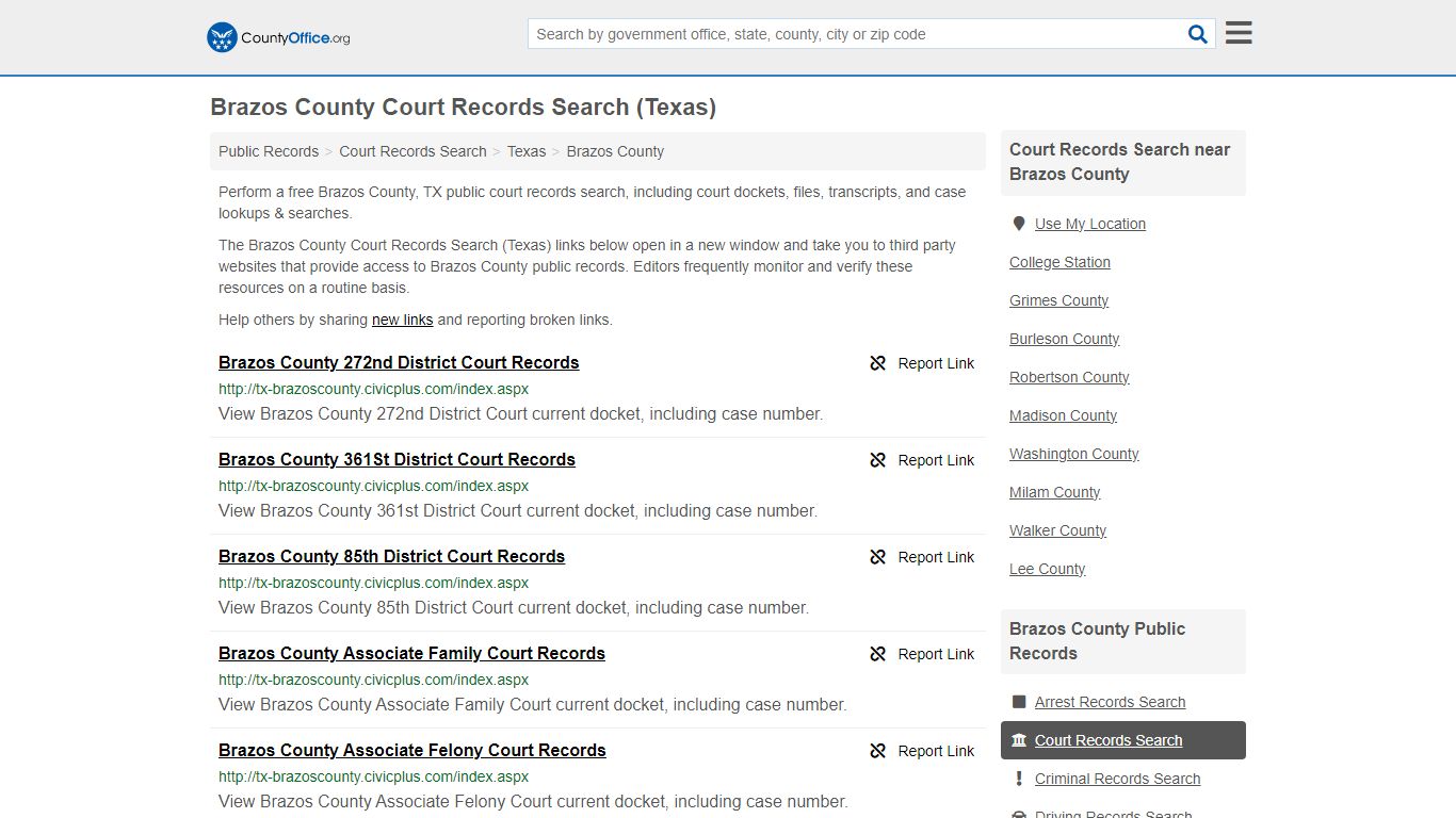 Brazos County Court Records Search (Texas) - County Office