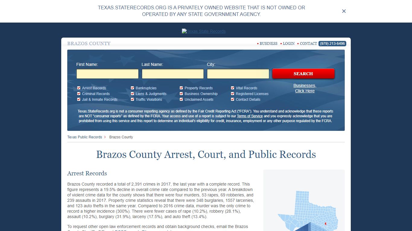 Brazos County Arrest, Court, and Public Records