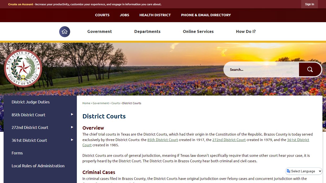 District Courts | Brazos County, TX - Official Website - CivicPlus